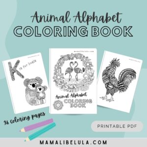 Animal Alphabet Coloring Book [Printable]