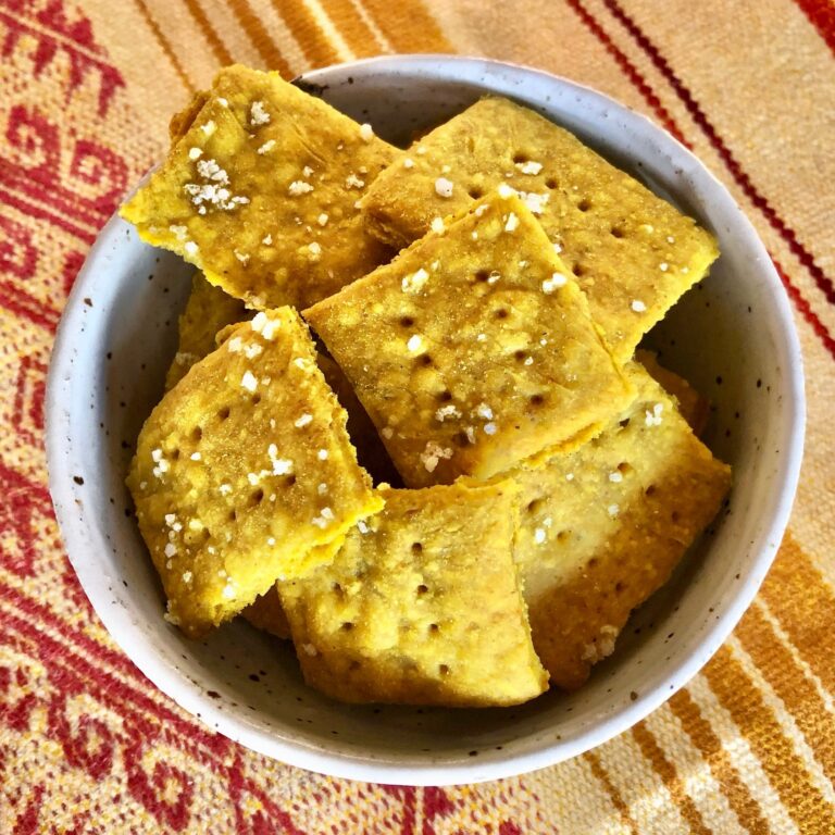 Turmeric Sourdough Crackers
