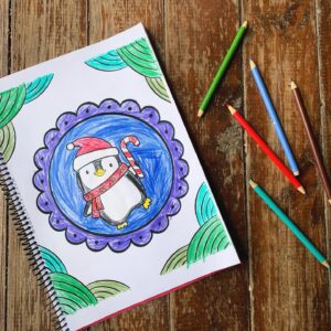 Holiday Coloring Book +  Cut & Paste Coloring Pages  [Printable]