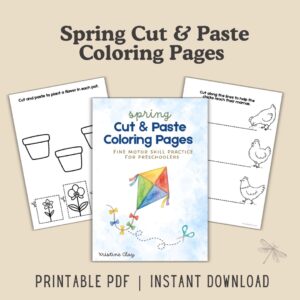 Spring Cut & Paste Coloring Pages [Printable]