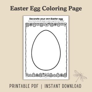 Easter Egg Coloring Page [Printable]