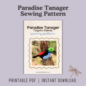 Paradise Tanager Felt Bird Sewing Pattern
