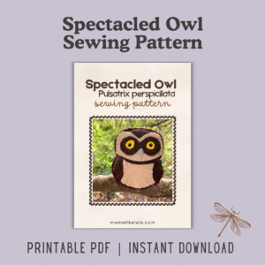 Spectacled Owl Felt Bird Sewing Pattern [PDF]